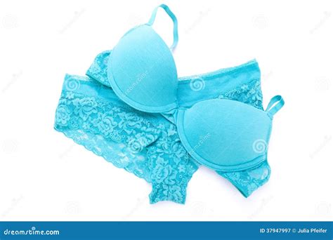 Set Of Turquoise Blue Lingerie Stock Image 37947997