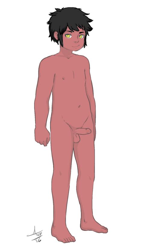 Aogami Colorized Highres Boy Full Body Male Focus Nude Penis