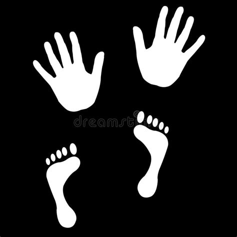 Baby S Foot Prints And Hand Prints Vector Illustration Stock