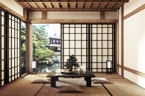 Mock Up Modern Living Room Japanese Style 3d Rendering Japanese