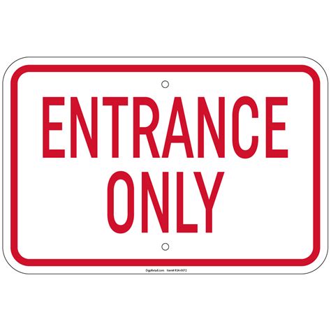 Entrance Only Sign Printable