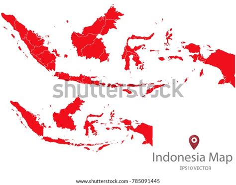 Couple Set Mapred Map Indonesiavector Eps10 Stock Vector Royalty Free