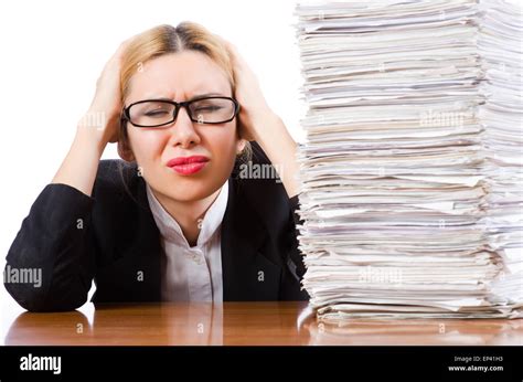 Businessman With Pile Of Papers Hi Res Stock Photography And Images Alamy