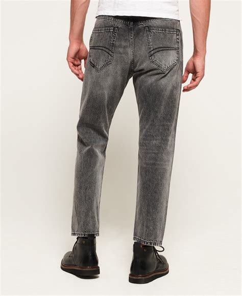 Mens Oversized Taper Jeans In Lambert Grey Vintage Superdry