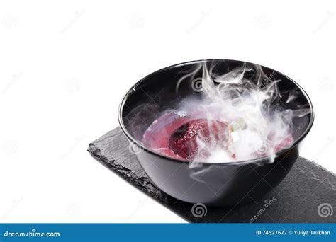 Molecular Cuisine Delicious Soup With Beetroot Stock Image Image Of