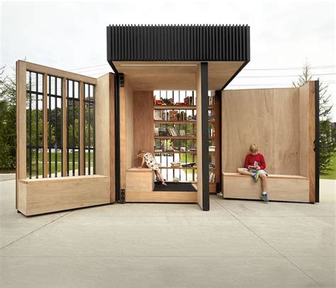 Torontos Giant Story Pod Unfolds Into An Open Air Library For Public