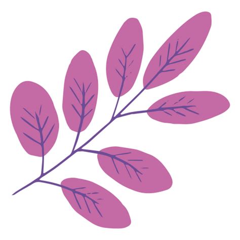 diseño png y svg de hojas moradas planas para camisetas