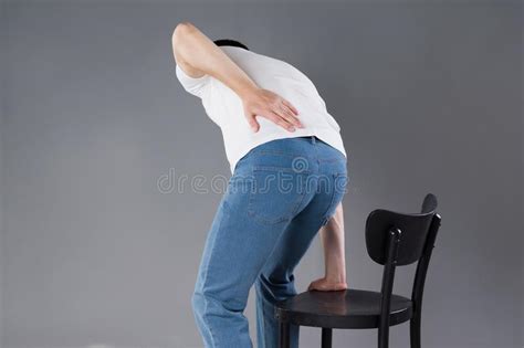 Back Pain Kidney Inflammation Man Suffering From Backache Stock Image