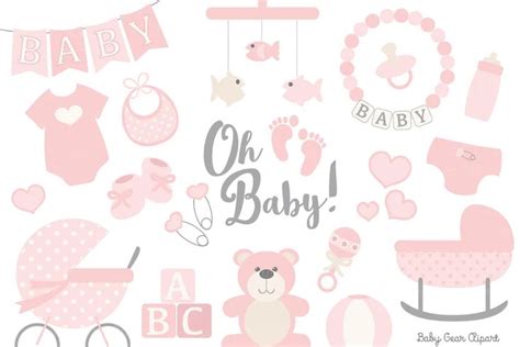 Hot Pink Baby Clipart Baby Shower Clipart Hot Pink Baby Baby Shower