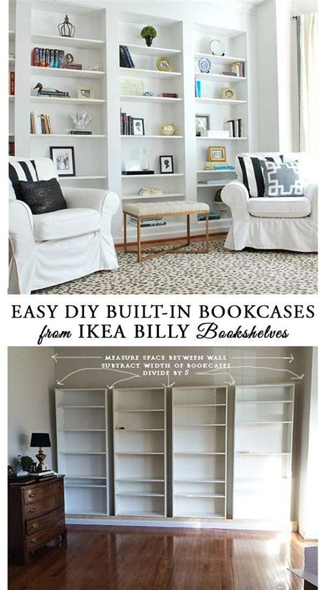 How To Easily Diy Built In Bookcases From Ikea Billy Book Shelves And