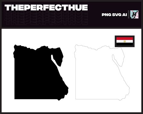 Map Of Egypt Silhouette And Outline Vector Black And White Etsy