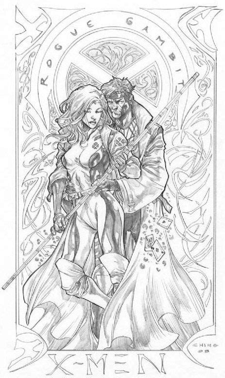 Rogue And Gambit Art Rogue Gambit Marvel Coloring