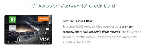 This is especially useful for customers who have lost a card or had it stolen. Canadian Rewards: TD Aeroplan Visa Infinite Card: Earn up to 40000 Aeroplan miles and FYF