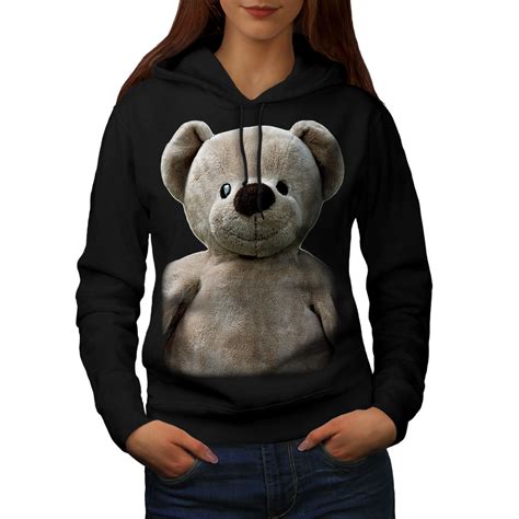 wellcoda cute plush womens hoodie teddy bear casual hooded sweatshirt ebay