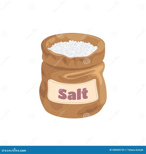 Vector Salt In Bag Isolated Stock Vector Illustration Of Salt