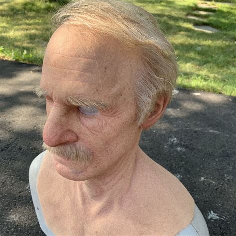 Halloween Old Man Grandpa Face Wig Latex Mask Cosplay Horror Full