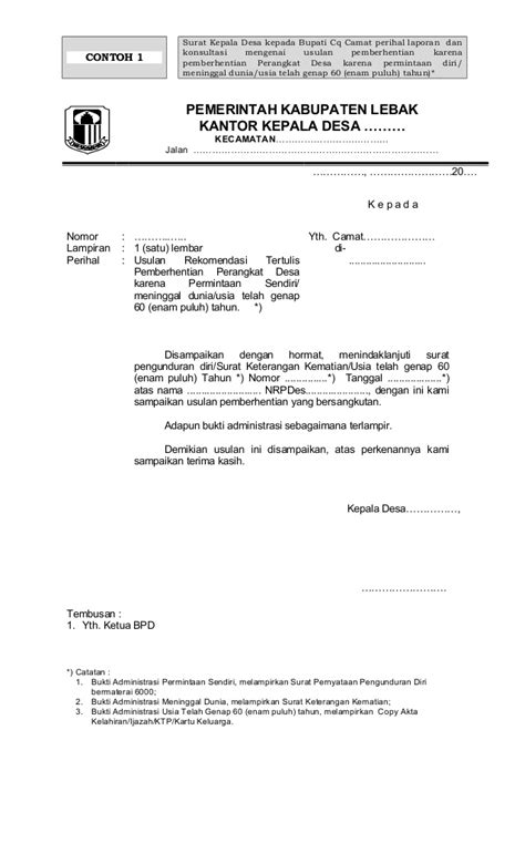 Bahan bakar untuk memasak dari kayu/ arang/ minyak tanah 8. Contoh Surat Izin Kerja Dari Kepala Desa