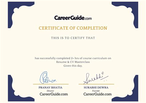 Resume And Cv Masterclass Certificate Careerguide