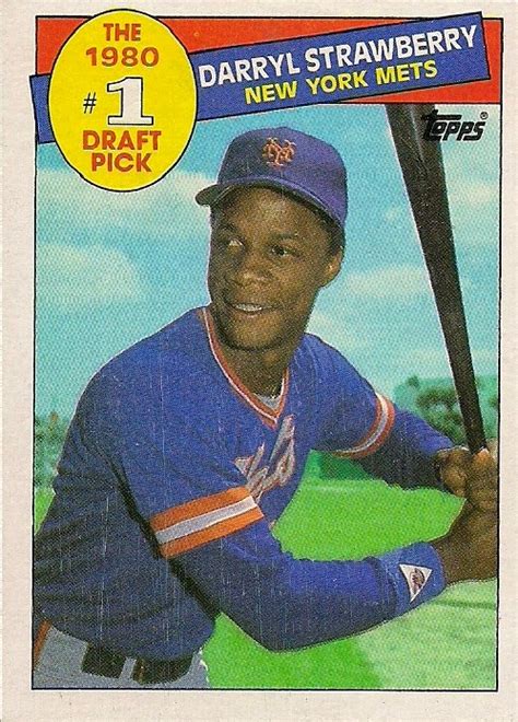 Common flaws with baseball cards include: 1985 Topps: #278 - The 1980 No. 1 Draft Pick - Darryl Strawberry