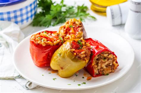 Premium Photo Traditional Turkish Foods Stuffed Pepper Etli Biber