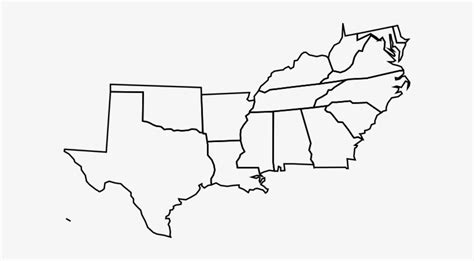 Us Outline Png Blank Southern United States Map Png Image