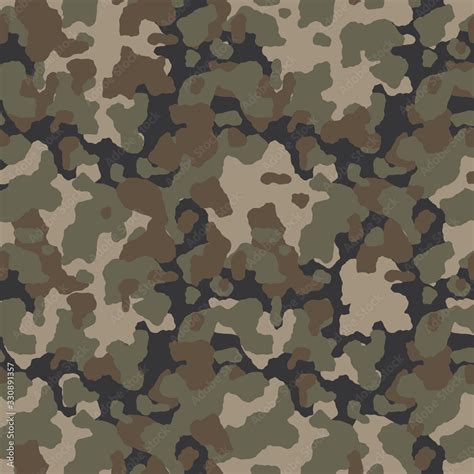 Green Seamless Camouflage Pattern Background Army Clothing Style