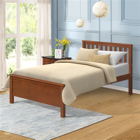 Twin Platform Wood Bed With Headboard And Footboard Platform Bed Frame