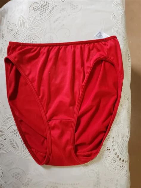Vintage Vassarette Red High Cut Satin Nylon Panty Size