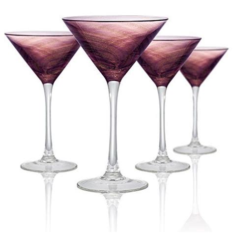 Artland Misty Martini Glass Set Of 4 8 Oz Purple Glass Set Artland Glass