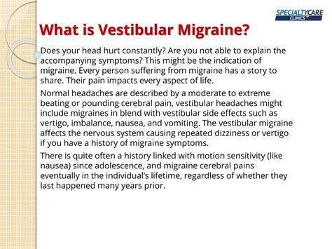 Ppt Vestibular Migraine Causes Symptoms And Treatment Powerpoint