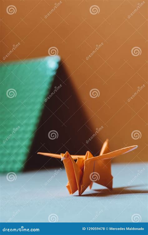 Orange Origami Bird A Bird Made Of Paper Origami Stock Photo Image