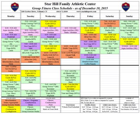 Group Fitness Full Schedule Group Fitness Classes Group Fitness