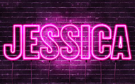 Download Wallpapers Jessica 4k Wallpapers With Names Female Names Jessica Name Purple Neon