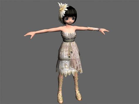 Cute Anime Girl 3d Model 3ds Max Files Free Download Modeling 23382