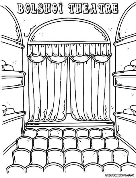 Coloring Theatre Theater Stage Drawing Cinema Movie Sketch Template