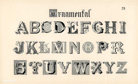 Ornamental Fonts From Draughtsmans Alphabets By Hermann Esser 18