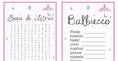 Juegos Para Baby Shower Crucigrama Con Respuestas Mf Juego Baby