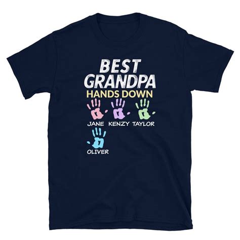 Personalized Best Grandpa Shirt Custom Names Grandchildren Etsy