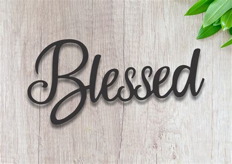 Blessed Dxf File Wall Art In Script Blessed Metal Wall Art Etsy