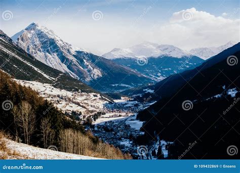 Landscape Of The High Valtellina Between The Italian Central Al Stock