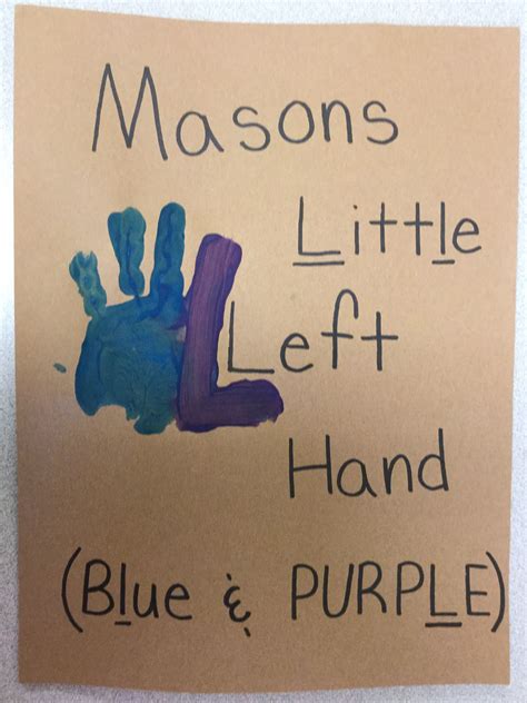 Left hand Handprint Letter l craft Preschool Left handed | Letter l crafts, Letter l, Letter a ...