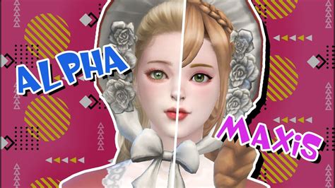 The Sims 4 Cas Alpha Vs Maxis Match Sim Download Cc List 👸 심즈4