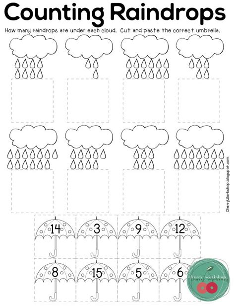 Raindrop Counting Worksheet