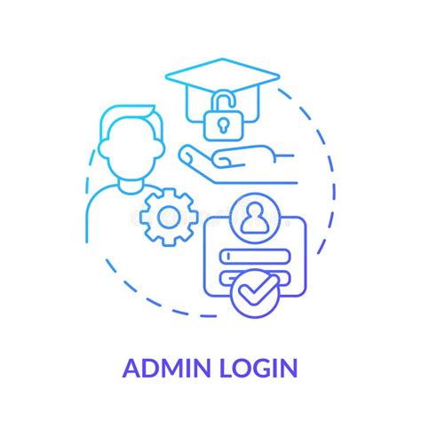 Admin Login Blue Gradient Concept Icon Stock Vector Illustration Of