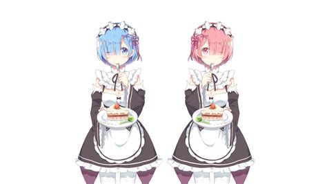 Wallpaper Anime Girls Simple Background White Background Maid