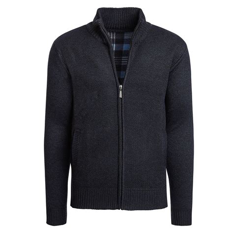 Mens Casual Warm Winter Outwear Full Zip Up Fleece Sweater Jacket Coat