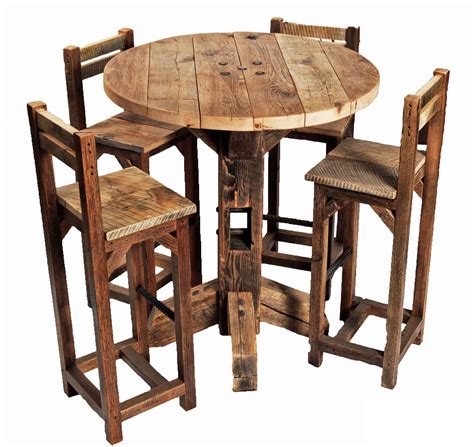 Rustic Bar Table And Stools High Chair Dining Room Sets Resume Nostos