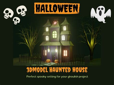 3d model halloween haunted house spooky low poly model 3d model vr ar low poly cgtrader
