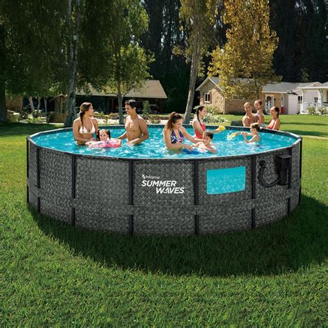 Summer Waves Elite 16ft X 48in Above Ground Frame Pool Set With Pump