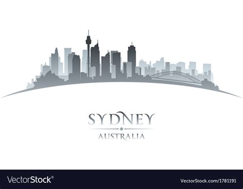 Sydney Australia City Skyline Silhouette Vector Image